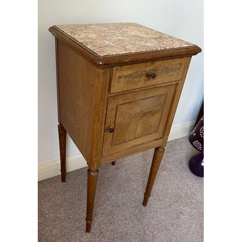 9 - Marble topped bedside cupboard, 40 cm x 40 cm x 82 cm high.

This lot is collection only