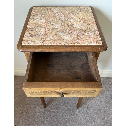 9 - Marble topped bedside cupboard, 40 cm x 40 cm x 82 cm high.

This lot is collection only