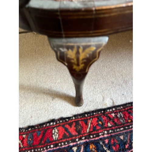 12 - Decorative inlaid Edwardian sofa, 118 cm wide x 56cm x 87 cm high.

This lot is collection only