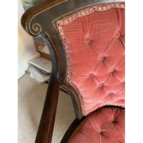 12 - Decorative inlaid Edwardian sofa, 118 cm wide x 56cm x 87 cm high.

This lot is collection only