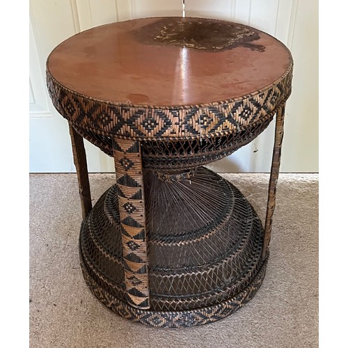 24 - Woven basket work side table 42 cm x 49 cm high.

This lot is collection only