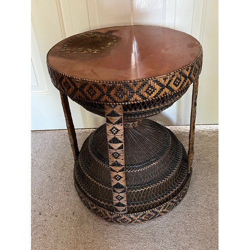 24 - Woven basket work side table 42 cm x 49 cm high.

This lot is collection only