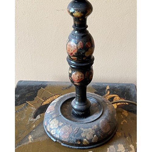 36 - Decorative table lamp with hand painted base.

This lot is collection only