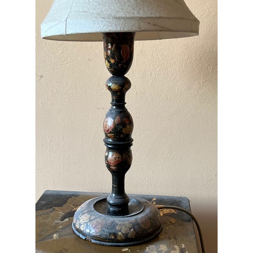 36 - Decorative table lamp with hand painted base.

This lot is collection only