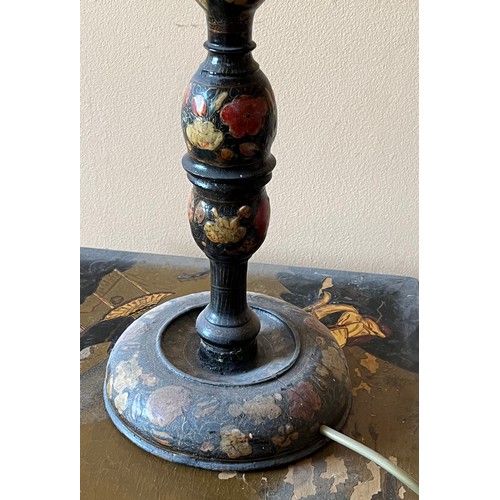 36 - Decorative table lamp with hand painted base.

This lot is collection only