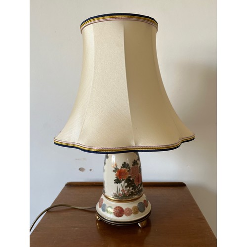 41 - Table lamp on a ceramic base decorated with an oriental floral design.

This lot is collection only