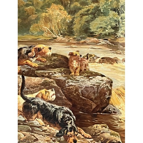 42 - Framed print The Otter Hunt, J S  Noble 1874, 92 cm x 62 cm.

This lot is collection only