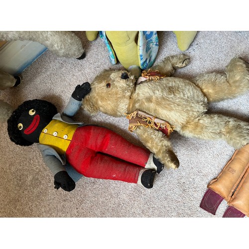 47 - Vintage Soft toys, dogs, bears a Golly etc, 8 in all.

This lot is available for in-house shipping