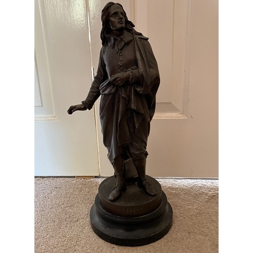 58 - A bronzed cast figure of the English poet John Milton, 47 cm high.

This lot is available for in-hou... 