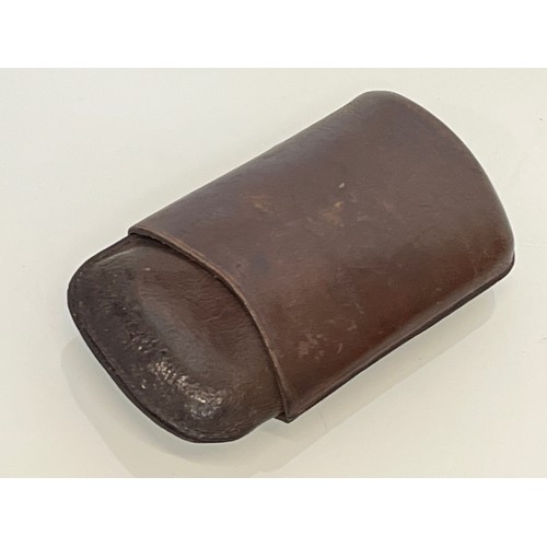 78 - Leather glasses case with embossed royal crest, 15 cm x 8 cm.

This lot is available for in-house sh... 