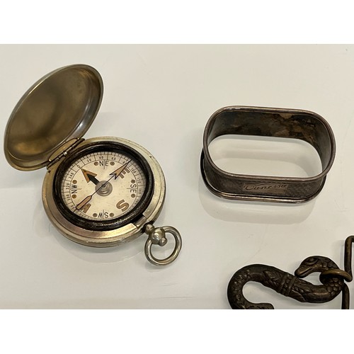 85 - A collection of mixed items, compass, badges, watch fobs etc.

This lot is available for in-house sh... 