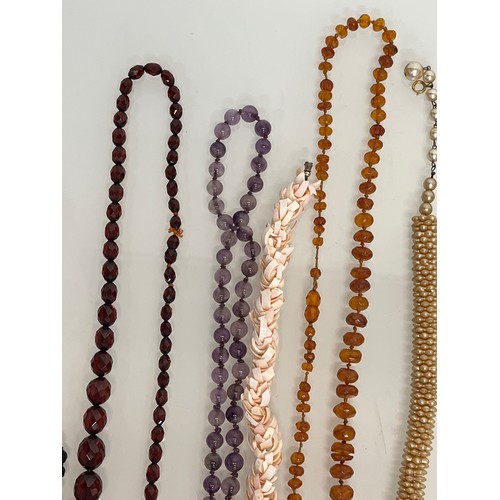 87 - A collection of necklaces.

This lot is available for in-house shipping