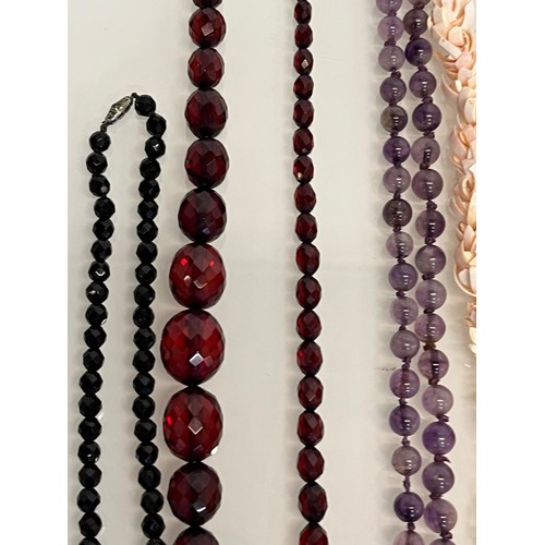 87 - A collection of necklaces.

This lot is available for in-house shipping