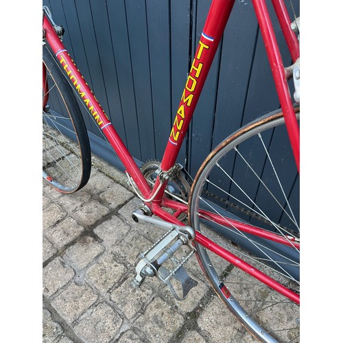 97 - A 1970's Gents Thomann racing bicycle, fitted with Mavic rims, Sulky brake levers, centre pull brake... 