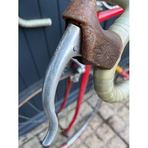 97 - A 1970's Gents Thomann racing bicycle, fitted with Mavic rims, Sulky brake levers, centre pull brake... 