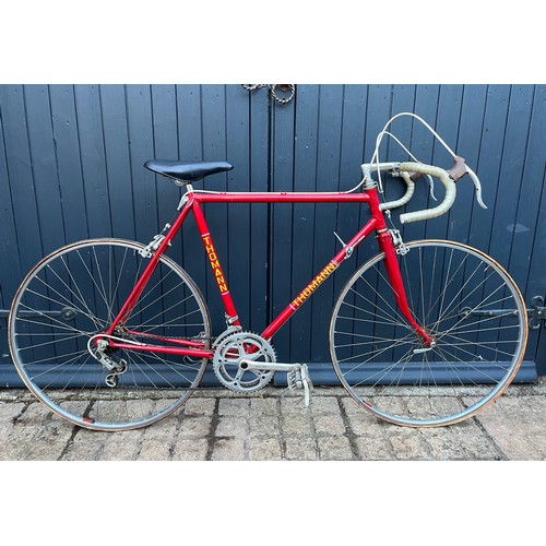 97 - A 1970's Gents Thomann racing bicycle, fitted with Mavic rims, Sulky brake levers, centre pull brake... 