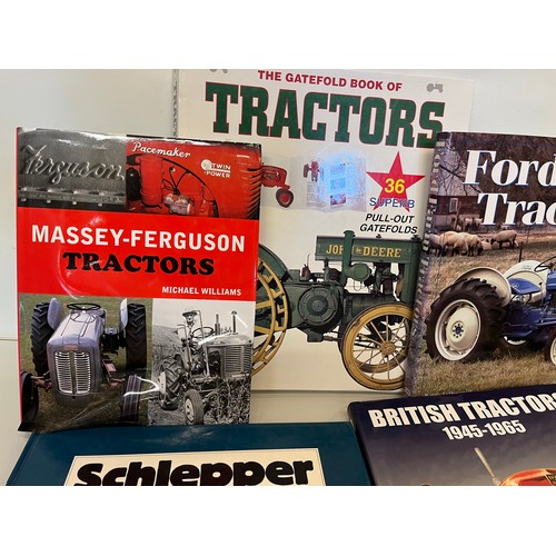 102 - Books on vintage tractors, automobilia, Ford John Deere  British and makes from across the globe. 13... 