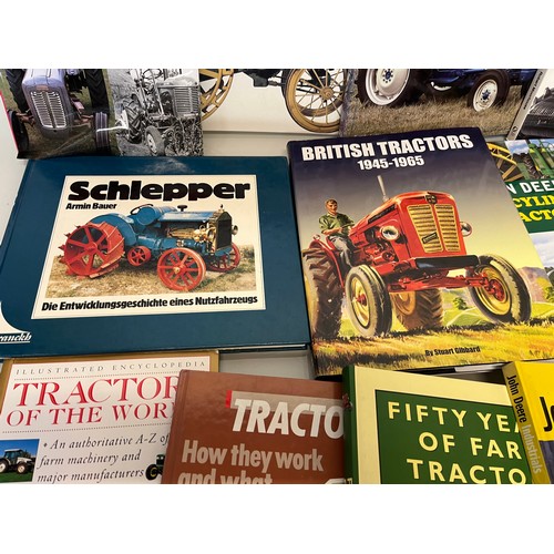 102 - Books on vintage tractors, automobilia, Ford John Deere  British and makes from across the globe. 13... 