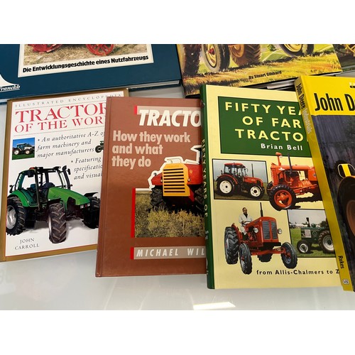 102 - Books on vintage tractors, automobilia, Ford John Deere  British and makes from across the globe. 13... 