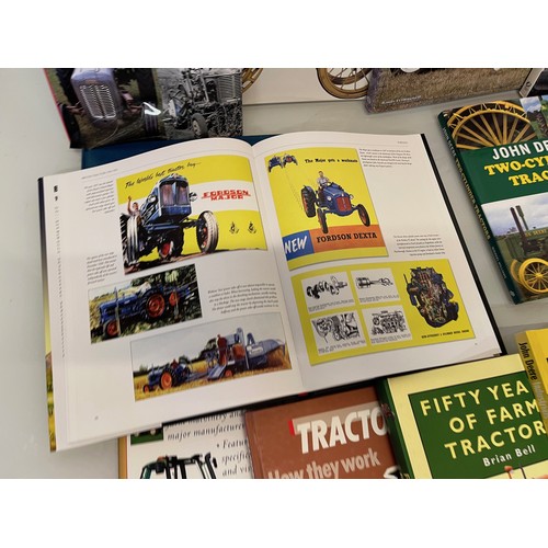 102 - Books on vintage tractors, automobilia, Ford John Deere  British and makes from across the globe. 13... 