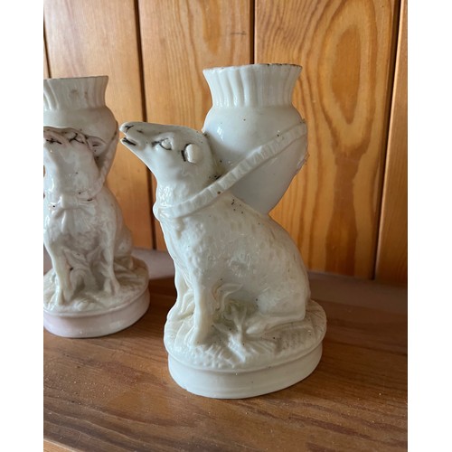 386 - A pair of pottery spill vases modelled as sheep.

This lot is available for in-house shipping