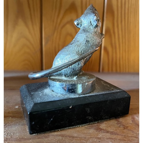 398 - A plated cast mascot of a rat.

This lot is available for in-house shipping