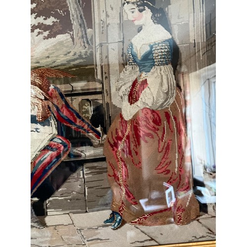 406 - Framed tapestry panel, a classical scene of a falconer. 72 cm x 80 cm.

This lot is collection only