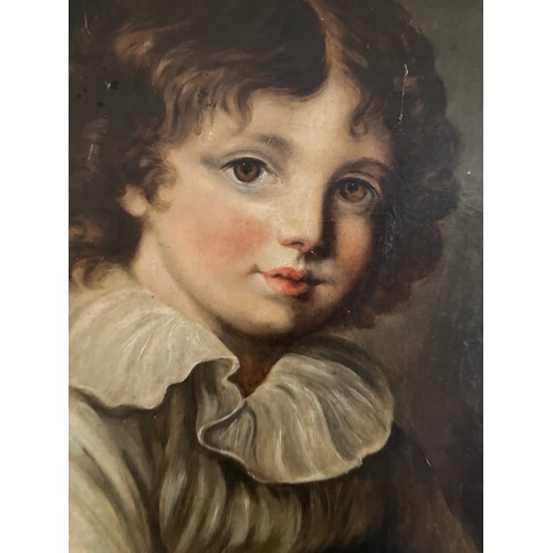 407 - Victorian oil on canvas of an engaging young boy, 53 cm x 59 cm.

This lot is collection only