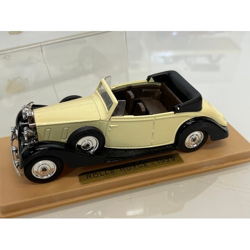 452 - A collection of nine cased Solido diecast models of grand motor cars from the 1920’s and 30’s, Rolls... 