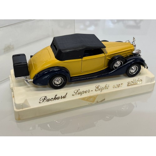 452 - A collection of nine cased Solido diecast models of grand motor cars from the 1920’s and 30’s, Rolls... 