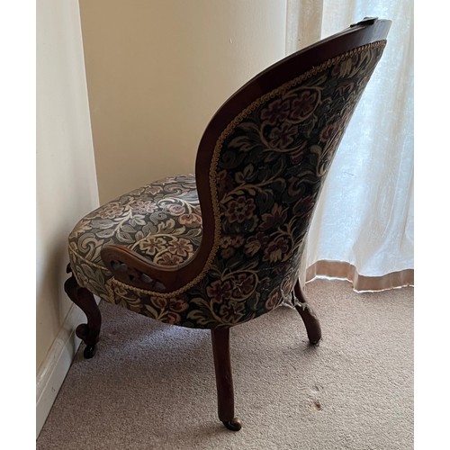 456 - Victorian nursing chair upholster front and rear.

This lot is collection only.