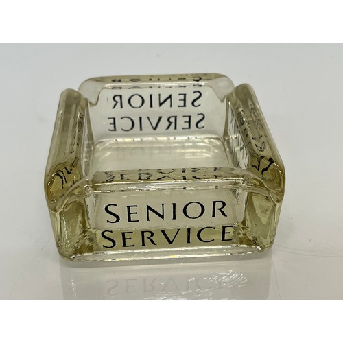 379 - Glass Senior Service advertising ash tray.

This lot is available for in-house shipping.