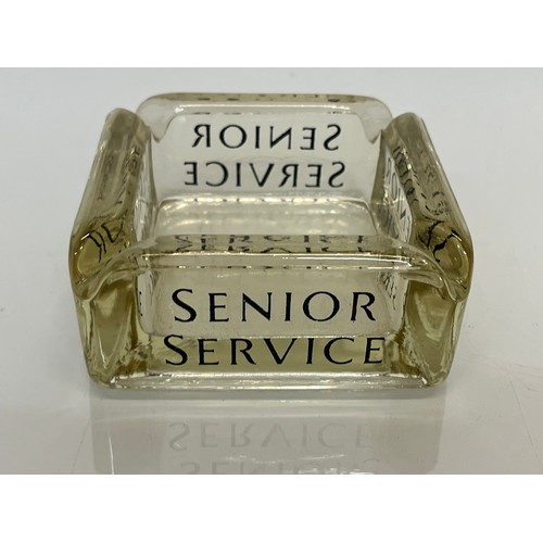 379 - Glass Senior Service advertising ash tray.

This lot is available for in-house shipping.