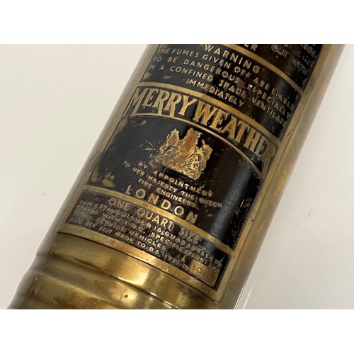 470 - Automobilia, a Merry Weather brass bodied motoring fire extinguisher.

This lot is available for in-... 