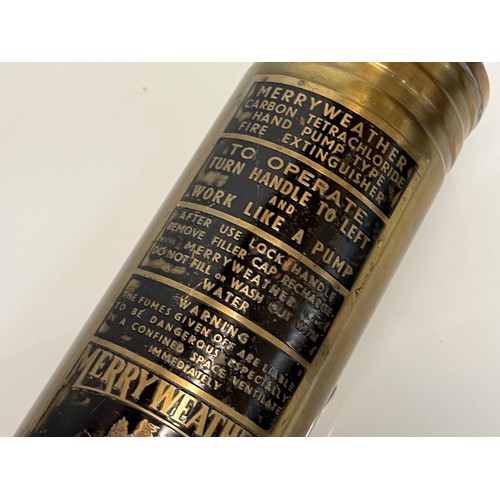 470 - Automobilia, a Merry Weather brass bodied motoring fire extinguisher.

This lot is available for in-... 