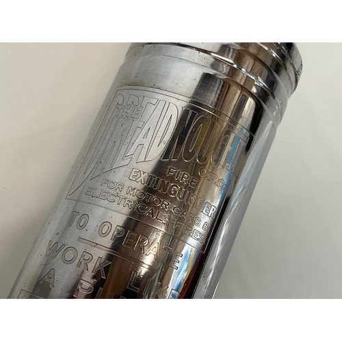 471 - Dreadnought chrome plated motoring fire extinguisher.

This lot is available for in-house shipping.