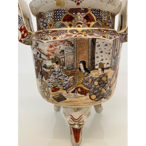 464 - A large hand decorated Oriental incense jar, 37 cm high, a/f.

This lot is available for in-house sh... 