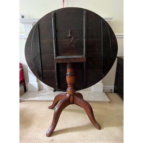 130 - Mahogany tilt top dinning table,

This lot is collection only