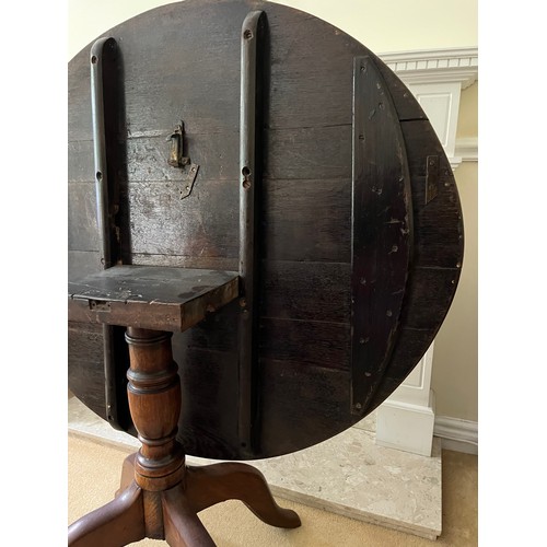 130 - Mahogany tilt top dinning table,

This lot is collection only