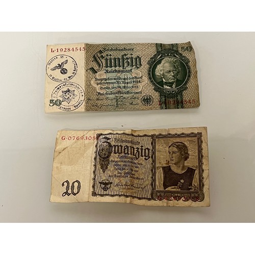 150 - Bank notes, Two WWII era German Nazi paper notes.

This lot is available for in-house shipping