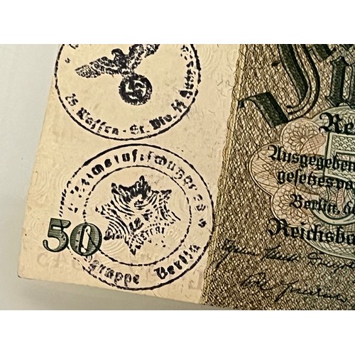 150 - Bank notes, Two WWII era German Nazi paper notes.

This lot is available for in-house shipping