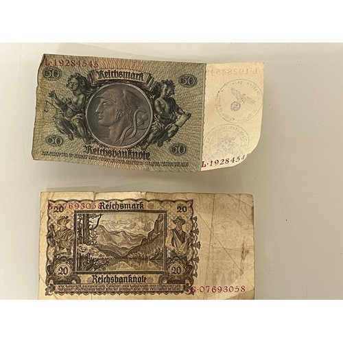 150 - Bank notes, Two WWII era German Nazi paper notes.

This lot is available for in-house shipping