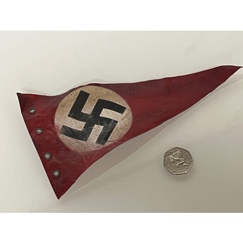 151 - A Nazi party vehicle pennant, given to a British motorcycle team rider competing in the Internationa... 