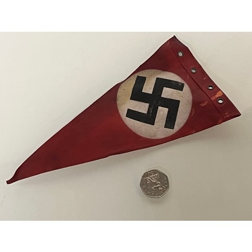 151 - A Nazi party vehicle pennant, given to a British motorcycle team rider competing in the Internationa... 
