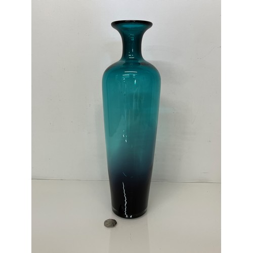 142 - Mid century art glass vase in a striking blue colour way, 40 cm high.

This lot is available for in-... 