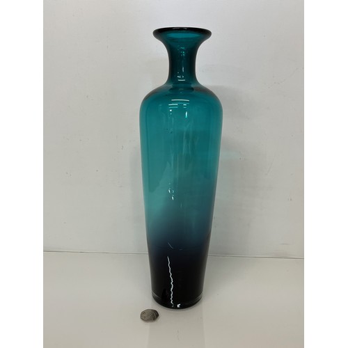 142 - Mid century art glass vase in a striking blue colour way, 40 cm high.

This lot is available for in-... 