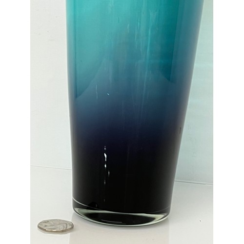142 - Mid century art glass vase in a striking blue colour way, 40 cm high.

This lot is available for in-... 