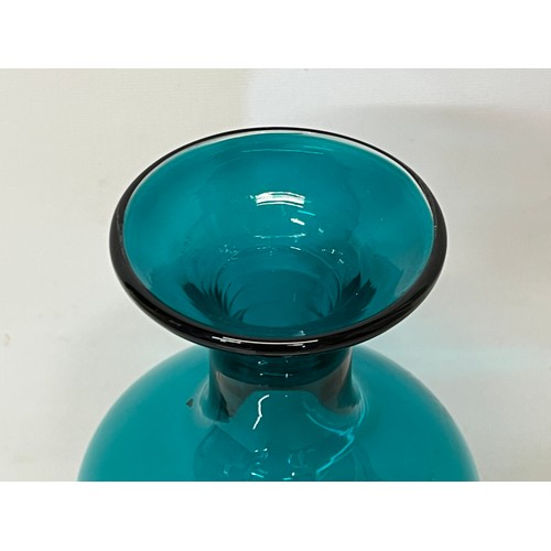 142 - Mid century art glass vase in a striking blue colour way, 40 cm high.

This lot is available for in-... 