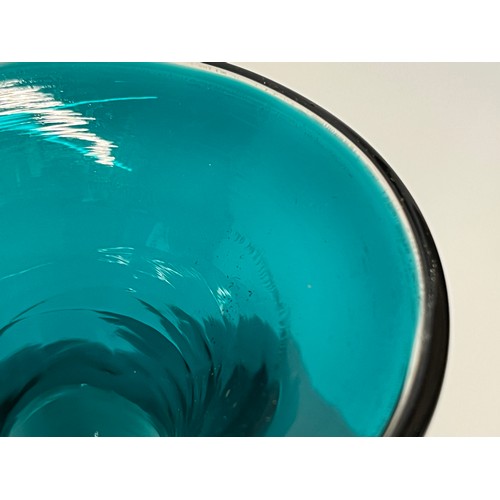 142 - Mid century art glass vase in a striking blue colour way, 40 cm high.

This lot is available for in-... 