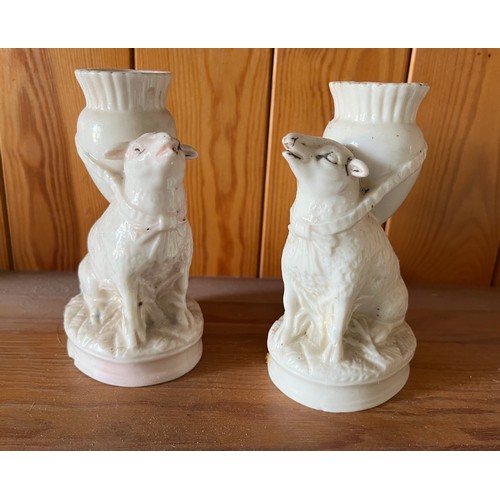 377 - A pair of pottery spill vases modelled as sheep.

This lot is available for in-house shipping